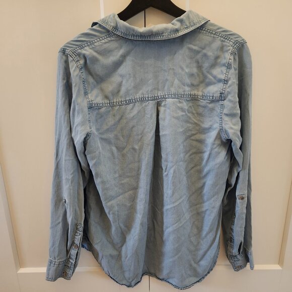 Calvin Klein Jeans - 100% Tencel Chambray Button-Up Shirt Women’s Small - Picture 2 of 4